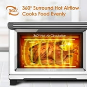Nuwave Bravo XL Pro Smart Oven 30QT 1800-Watt Stainless Steel Convection Oven 12-in-1 Air Fryer Toaster Oven, 50-500F Multi-Layer Even Cooking Toaster Oven, Toast