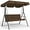 Coffee Brown, variant on Outdoor Patio Swing Chair with Adjustable Canopy, Heavy Duty Stand Included, 3-Adult Capacity Patio Glider Swing, Perfect for Deck, Lawn, Backyard, or Porch, Red