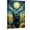 Frame-style, variant on Vibrant Black Cat Canvas Wall Art, Smiling Cat in Sunflower Field with Dreamy Starry Night Sky and Moon, Whimsical Animal Picture for Living Room Bedroom Home Decor