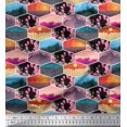 thumbnail image 3 of Soimoi polyester Crepe Fabric Floral & Geometric Patchwork Print Fabric by Yard 52 Inch Wide, 3 of 3