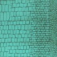 thumbnail image 1 of Ahgly Company Indoor Square Solid Turquoise Blue Modern Area Rugs, 7' Square, 1 of 4