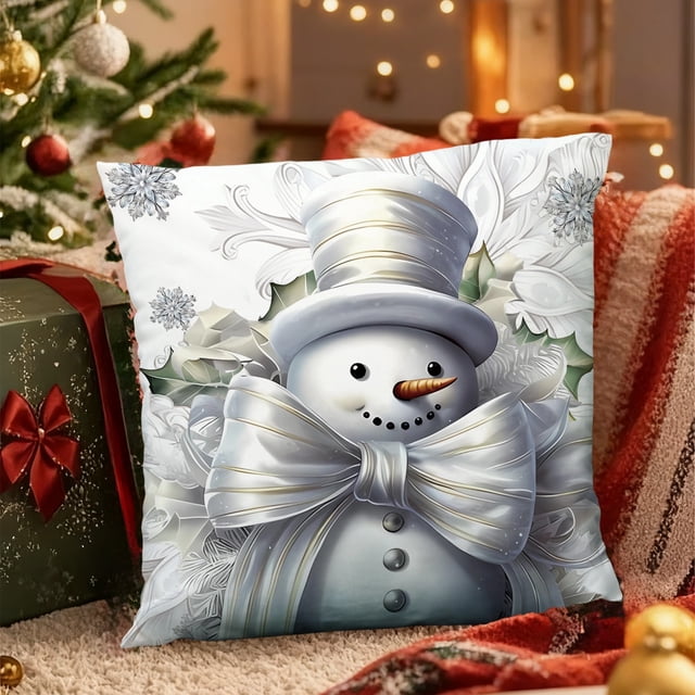 Funda de almohada corta de felpa con adornos navideños de 45 x 45 cm para el hogar, sofá, dormitorio, sin relleno, decoración de Halloween, otoño, adornos navideños.