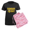 thumbnail image 5 of CafePress - Sunday Funday Pajamas - Women's Short Sleeve Print T-Shirt and Pants Dark Cotton Pajama Set, 5 of 7