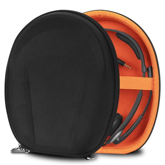 Geekria Shield Case Compatible with Blue Parrott B450-XT, B350-XT, B250-XT, B250-XTS, Truck Driver or Call Center Headphones, Travel Carry Bag with Cable Storage Hard Shell (Black)