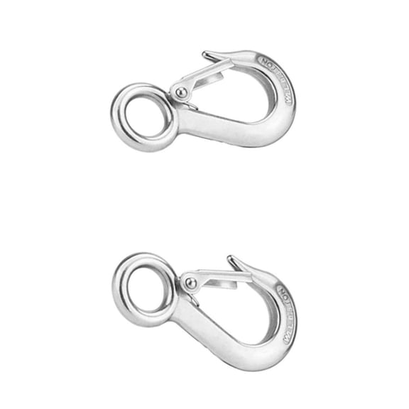 2Pcs Stainless Steel Eye Hook For Hoist Winch, Strong Durable And High