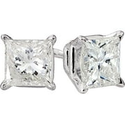 Keepsake 1 Carat Princess Cut Diamond Studs in White Gold