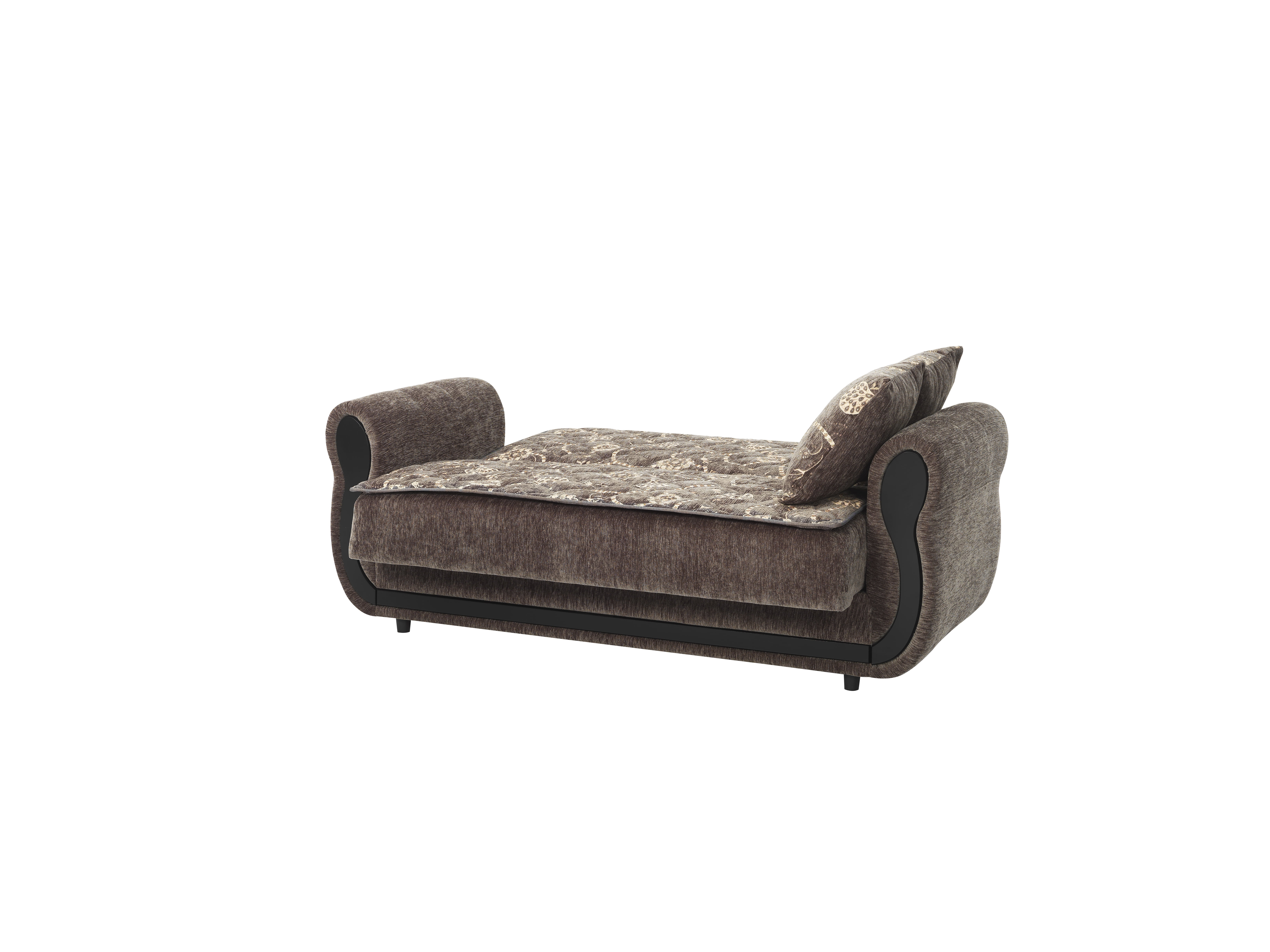 Ottomanson Convertible Sleeper Loveseat with Hidden Storage, Firm Seating, Gray