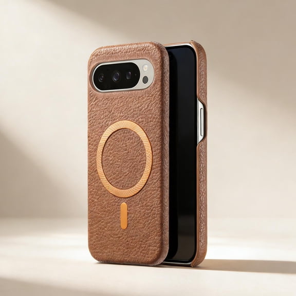 for Google Pixel 10 /10 Pro Wallet Case with Card Holder, Lychee Texture PU Leather RFID Blocking Kickstand Case, Magnetic Clasp, Frosted Shockproof Cover for Google Pixel 10 /10 Pro, Brown