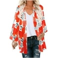 thumbnail image 2 of 2024 Summer Savings Clearance AXXD Pool Cover Ups for Women Floral Print Puff Sleeve Kimono Cardigan Loose Chiffon Cover Up Tops, 2 of 5