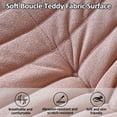 thumbnail image 5 of 35.8'' X 41.3'' Armless Fireside Chair, Oversized Soft Boucle Teddy Fabric Floor Lounge Sofa Couch, Comfy Single Lazy Sofa, Leisure Bean Bag Chair for Living Room, Bedroom, Office, Apartment  Pink, 5 of 18