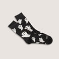 thumbnail image 4 of Huowey Halloween Socks For Men Women Crew Socks Ghost Pattern Halloween Gift Fall Winter Cozy Festival Party Socks,Black, 4 of 5