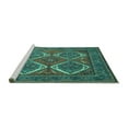 thumbnail image 2 of Ahgly Company Machine Washable Indoor Rectangle Persian Turquoise Blue Traditional Area Rugs, 7' x 10', 2 of 4
