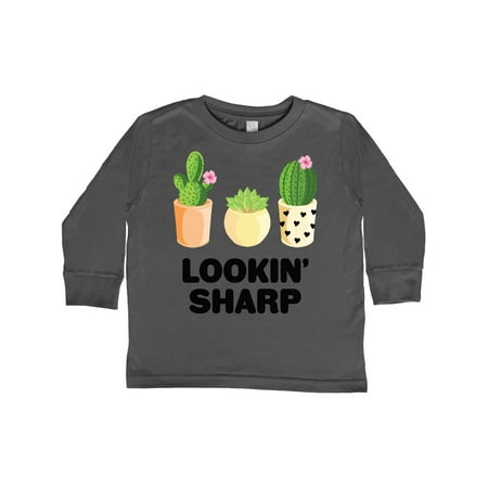 

Inktastic Lookin Sharp with Cacti and Succulent Gift Toddler Boy or Toddler Girl Long Sleeve T-Shirt