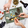 thumbnail image 5 of Nautical Cutting Board, Detailed Complex West Coast Scenery Graffiti Style Nature Inspired Art, Decorative Tempered Glass Cutting and Serving Board, Small Size, Green Brown Sage Green, by Ambesonne, 5 of 5