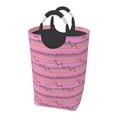 thumbnail image 2 of Waterproof Collapsible Laundry Hamper, Pink Spring Aluminum Handle Laundry Bag Storage Basket, 50L, 2 of 6