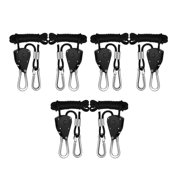 1/8 Puleggia per Piante Retrattile, Vibury 8 Pezzi Rope Ratchet Ganci