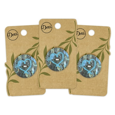 UPC: 0072879308464 | Dritz Sustainable Coconut Round Heart Button 30mm Dark Turquoise 3 Pack