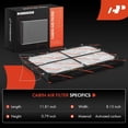 thumbnail image 2 of A-Premium Cabin Air Filter w/Activated Carbon Compatible with Peterbilt 320 03-07, 325 08-13, 330 04-05/07-13/17-20, 335 05-10, 340 07-10, 357 86-08, 365, 367, 378, 379, 384, 385, 386, 388, 389, 2 of 5