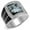 Jet, variant on Alamode TK1799-13 Men High Polished Stainless Steel Ring with Semi-Precious in Capri Blue - Size 13