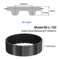 thumbnail image 2 of Uxcell 98-L-100 L Timing Belt 9.8" Pitch Length x 1" Width x 0.14" Height 26 Teeth Closed Loop Rubber Timing Belt, 2 of 6