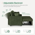 thumbnail image 2 of Marrber Green 52” 3-in-1 Convertible Pull-Out Sofa Bed Sleeper Loveseat with Reclining Backrest, Built-in Cup Holders, Pet-Friendly Corduroy Sofa for Small Space, 2 of 10