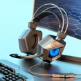 thumbnail image 3 of Audifonos Gamer Led Azul Headsets Ear Bass Auriculares Microfono, 3 of 10