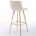 thumbnail image 4 of 26 Inch Velvet Dining Chairs, Modern Dining Chair with Golden Metal Legs, Simple Bar Stool Upholstered Dining Chairs, Counter Height Low Back Dining Room, Kitchen, Vanity(Cream,Set of 2), 4 of 10