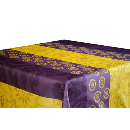 

Yellow Garden 100% Polyester Stain Resistant Tablecloth 51 x 59 inch