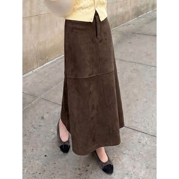 Womens Midi Skirt A Line High Waist Flowy Elegant Vintage Skirt