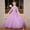 Purple, variant on Girls Formal Tulle Princess Dress, Elegant Puffy Net Dress for Flower Girl Junior Bridesmaid, Wedding Birthday Party Special Occasion Gown Age 3Y-14Y Beige 110