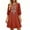 Orange, variant on Guieoi Cotton-Linen Dresses for Women Bohemian Embroidered Dress V-Neck 3/4-Sleeve Casual Loose-Fit Dress Green M