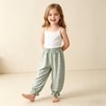 thumbnail image 5 of Toddler Girls Polka Dot Mosquito Repellent Pants, 12M-13Y Kids Cute Ruffle Trim Lantern Pants Elastic Waist Loose Fit Casual Long Trousers Green 2 Years, 5 of 6