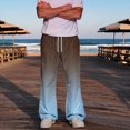 thumbnail image 6 of Men Athletic Gradient Jogger Sweatpants Wide Leg Loose Fit Drawstring Elastic Waist Casual Walking Workout Pants With Side Pockets 3XL, 6 of 8