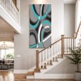 thumbnail image 4 of Canvas Wall Art, Turquoise Geometric Framed Canvas Prints for Living Room Bedroom, Grey Classic Abstract Lines Striped Gallery Wrapped Wall Decor for Home Office, Gifts, 40"x60" Ship Next Day, 4 of 9