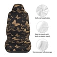 thumbnail image 5 of Honeii Modern Golden Butterfly Print Car Seat Covers 2 Pieces, Full Set Universal Seat Covers for Cars, Waterproof Auto Seat Protectors, 5 of 7