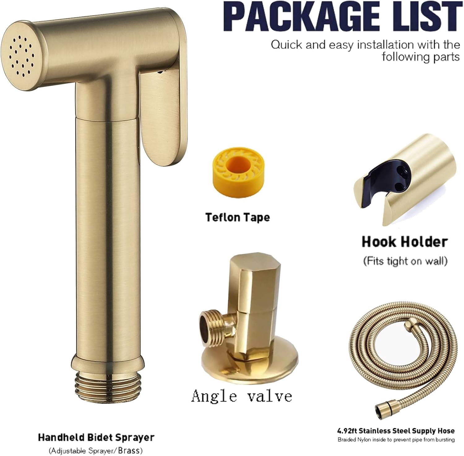 Bidet Sprayer for Toilet  Handheld Cloth Diaper Sprayer  Bathroom Jet Sprayer Kit Spray Attachment with Hose