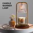 thumbnail image 2 of Merkury Innovationss Clear Glass Shade Candle Warmer with Brass Hardware and Dark Wood Base, 2 of 5