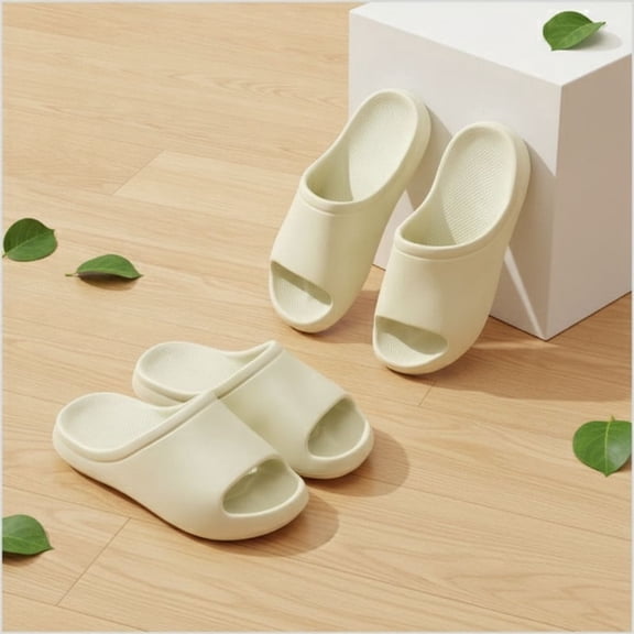 ZROVA Non Slip One Piece Couple Slippers 2-Pack - Lightweight Classic Simple Indoor Outdoor Comfortable House Slippers for Men Women