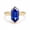 Rose Plated, variant on Hexagon Cut Blue Sapphire Ring, Half Bezel Set Solitaire Ring, Anniversary Ring For Her, Stackable Band Ring, September Birthstone Ring