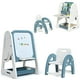 thumbnail image 1 of Caballete para Pintar 2 en 1 Costway Pizarra de Doble Cara y Librería con Silla Superficie Plegable Azul 62,5 x 53 x 71-100 cm, 1 of 10