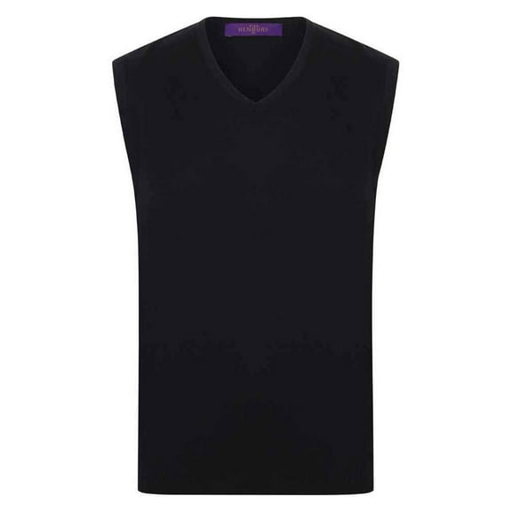 Henbury Mens Cotton Acrylic V Neck Sleeveless Sweatshirt