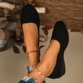 thumbnail image 5 of Women's Lightweight Low Wedge Leather Loafers Comfortable Slip On Pointed Toe Business Dress Work Shoes Black Size 8, 5 of 7