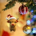 thumbnail image 7 of KCEHTA Cow Christmas Ornaments, Highland Cow Ornaments for Christmas Tree, Cute Cartoon Highland Cow Hanging Birthday Decorations for Xmas Tree Home Party Decor, 7 of 7