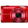 Nikon Coolpix S6300 16 Megapixel Compact Camera, Red