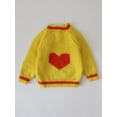 thumbnail image 2 of Woonie Handmade Full Sleeves Heart Detailing Sweater-Yellow, 2 of 4