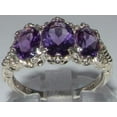 thumbnail image 4 of LBG 925 Sterling Silver Natural Amethyst Womens Promise Ring - Size 6.5, 4 of 5
