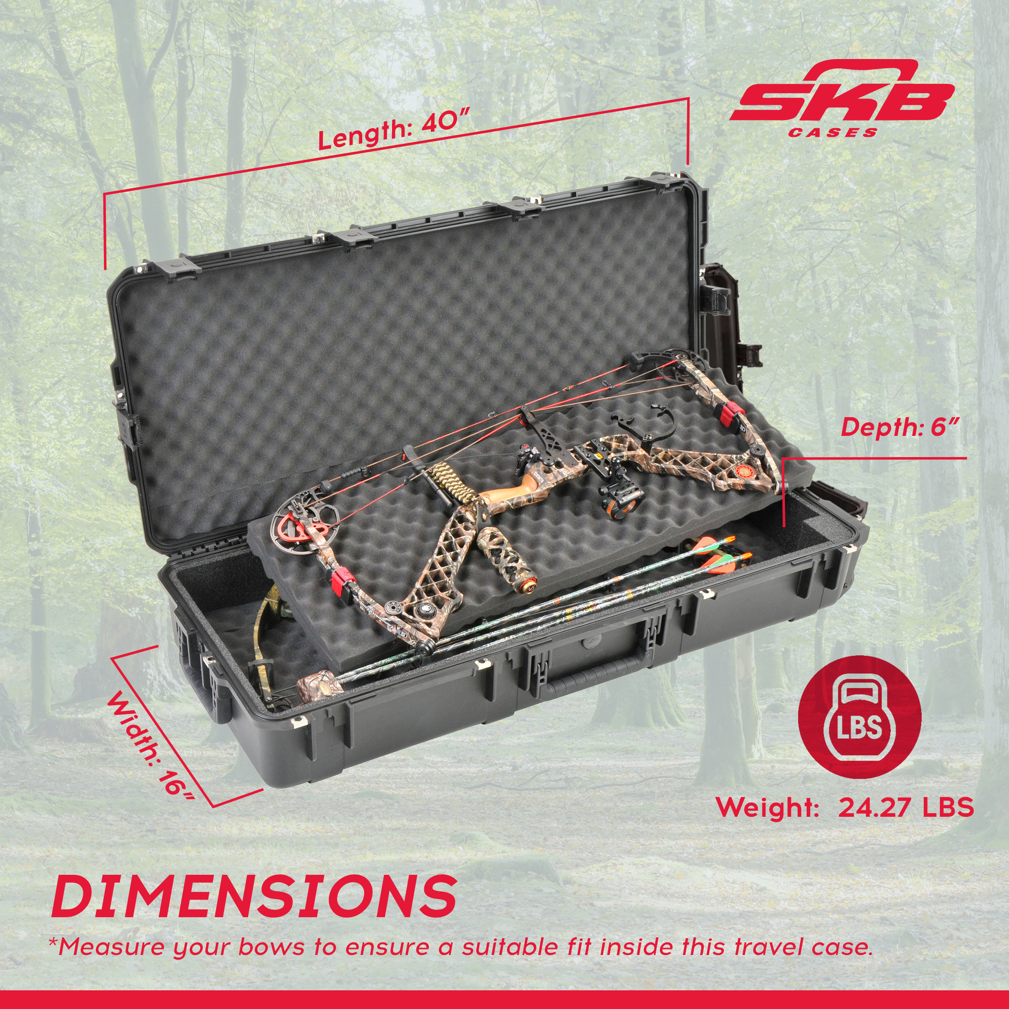 SKB Cases iSeries Double Rifle or Bow Case with Hard Plastic Exterior