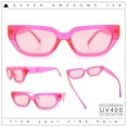 thumbnail image 2 of Womens Classic Mod Rectangular Cat Eye Plastic Fashion Sunglasses All Pink, 2 of 8
