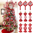 thumbnail image 4 of piezas de piruletas navideñas con forma de bastón de caramelo, adornos colgantes para árbol de Navidad, decoraciones navideñas para el hogar, regalo de Año Nuevo 2024, 4 of 5