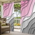 thumbnail image 3 of Pink Grey Ombre Outdoor Curtains for Patio Waterproof,Windproof Privacy Curtains with Weighted Bottom,Modern Geometric Abstract Aesthetics Cream Outside Drapes for Picnic Garage Yard 54"x84" 2 Panel, 3 of 8